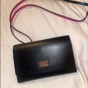 Authentic Pink Kate Spade tri-fold crossbody wallet w credit card holder pouches